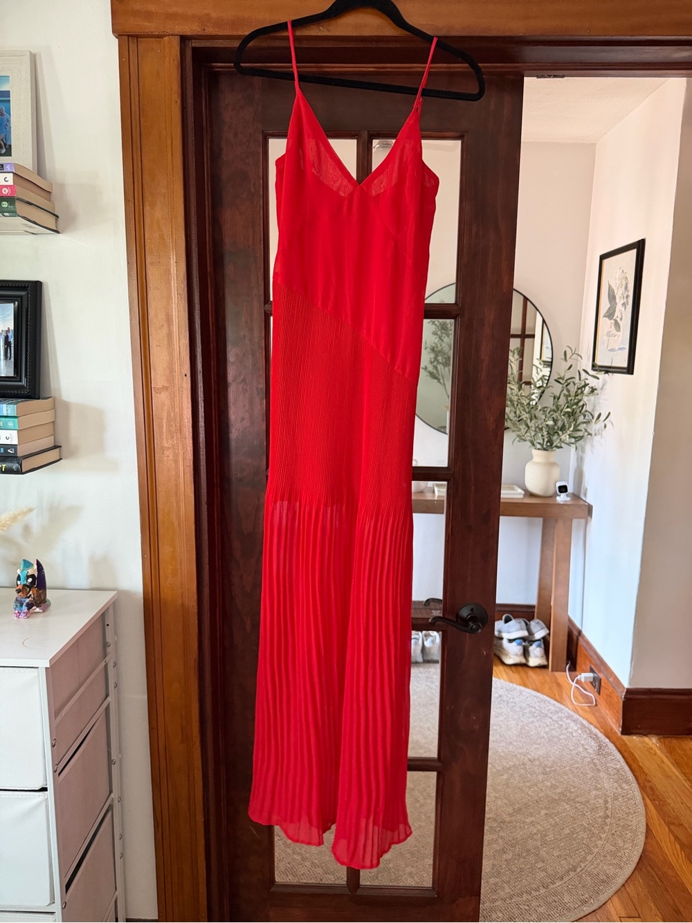 Pretty little thing Red Pleated Slip Maxi Dress